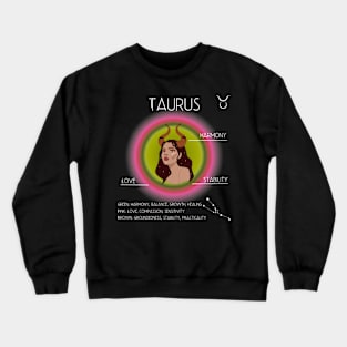 Taurus Aura: Embracing Green, Pink, and Brown Harmony Crewneck Sweatshirt